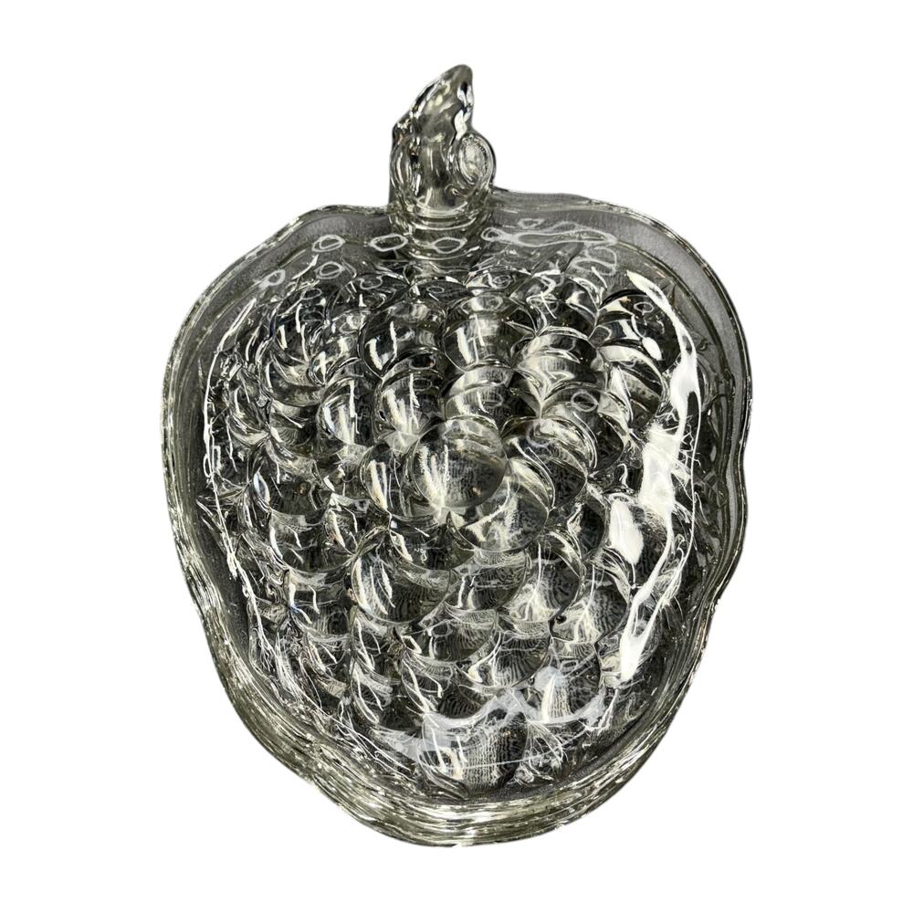 Set of 3 Clear Pressed Glass Apple Fruit Candy Dish Bowls Vintage - Picture 7 of 7